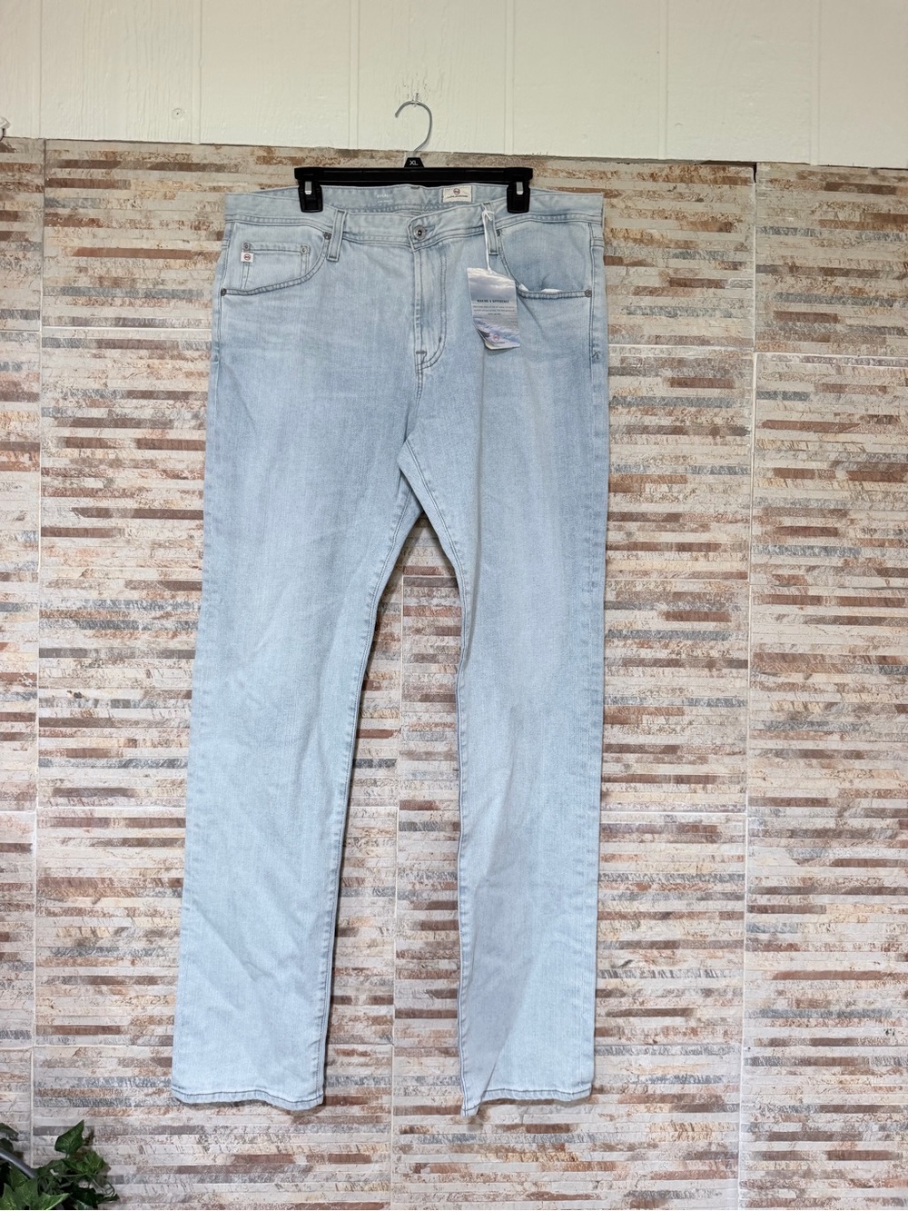 Ag Adriano Goldschmied Light Blue Slim Straight Jeans